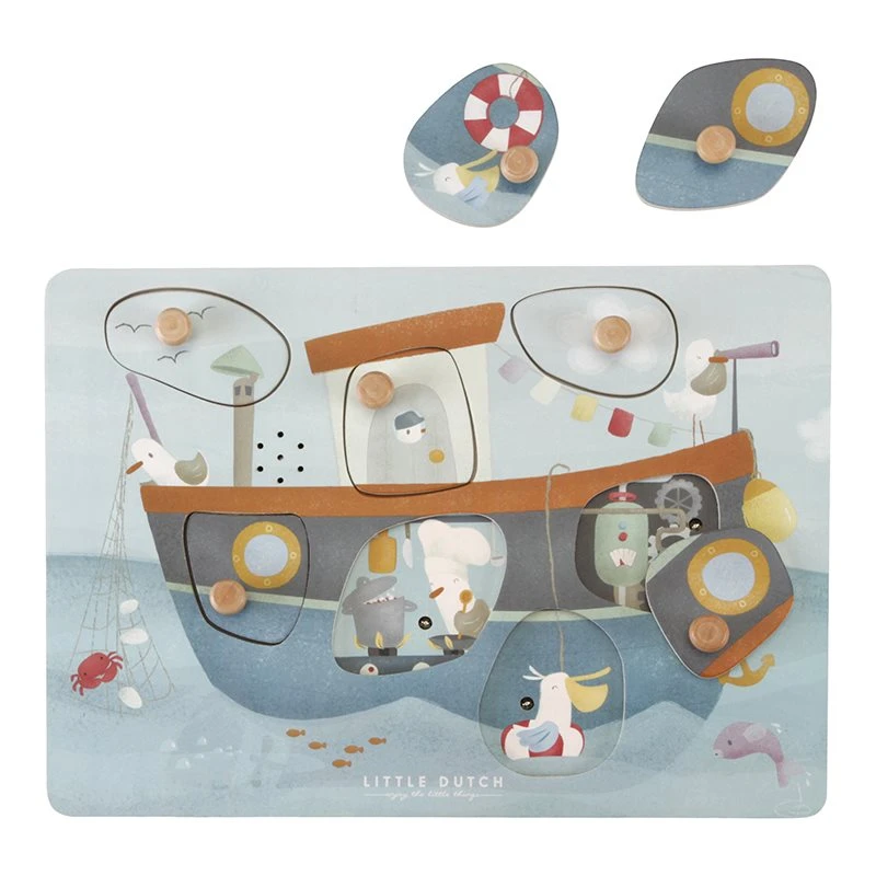 Little Dutch Wooden Sound Puzzle - Sailors Bay 1 Little Dutch Wooden Sound Puzzle - Sailors Bay