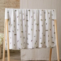 Rosa And Blue Bamboo Muslin Swaddle - Jungle