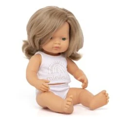 Miniland Baby Girl Doll With Blonde Hair