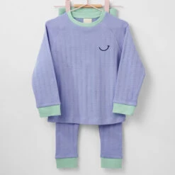 Stych Accessories Pointelle Blue Stripe Smile Pyjamas