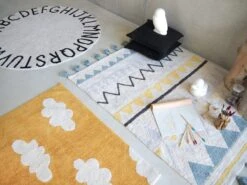 Lorena Canals Azteca Washable Rug - Vintage Blue 7 Lorena Canals Azteca Washable Rug - Vintage Blue -Baby Product Store C AZ NVB 11