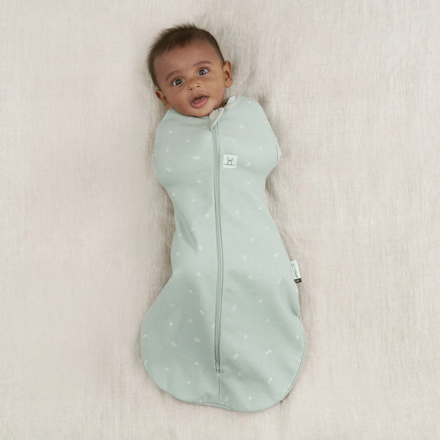 ErgoPouch Organic All Year Cocoon Swaddle Sleeping Bag - Sage 1.0 TOG 5 ErgoPouch Organic All Year Cocoon Swaddle Sleeping Bag - Sage 1.0 TOG - Image 5