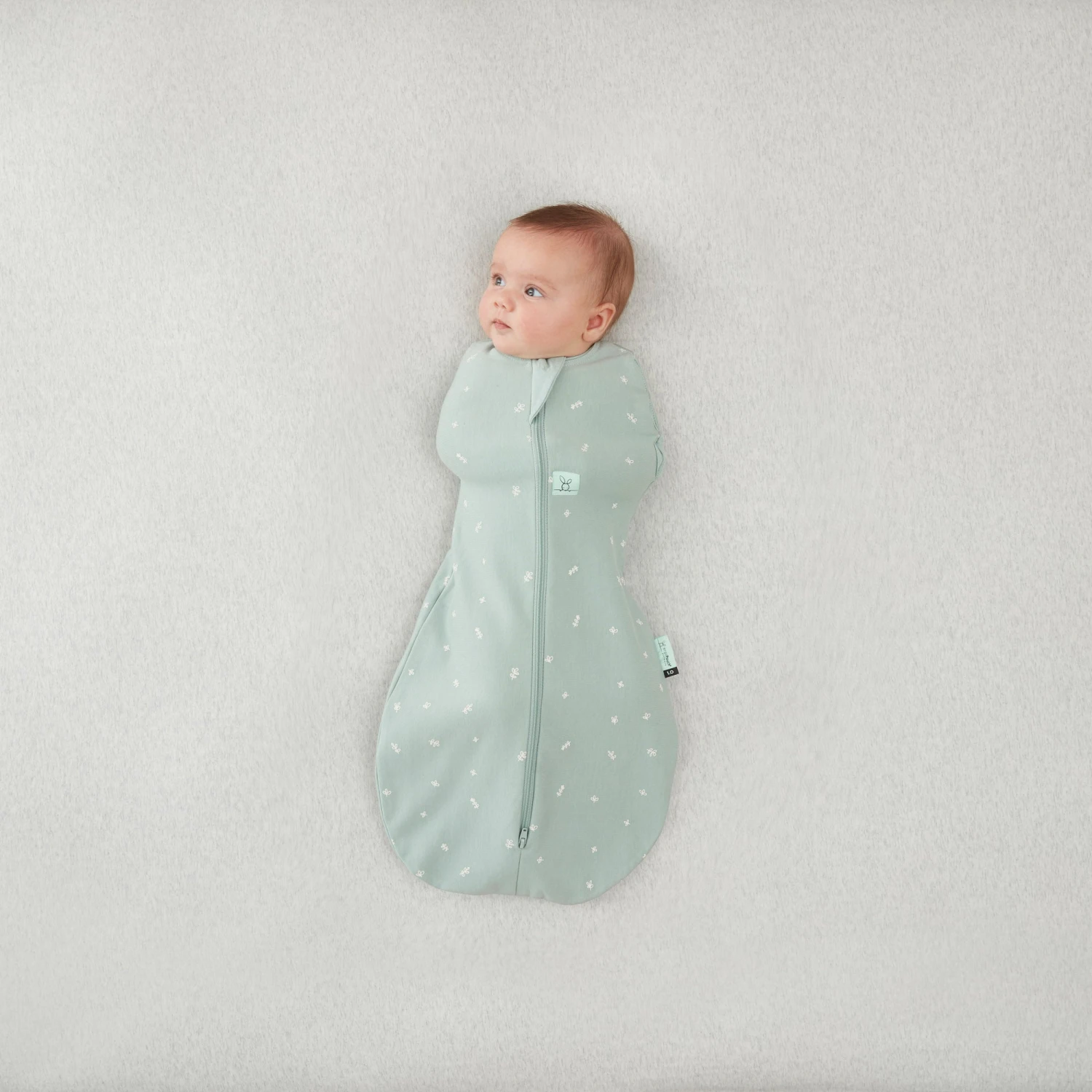 ErgoPouch Organic All Year Cocoon Swaddle Sleeping Bag - Sage 1.0 TOG 3 ErgoPouch Organic All Year Cocoon Swaddle Sleeping Bag - Sage 1.0 TOG - Image 3