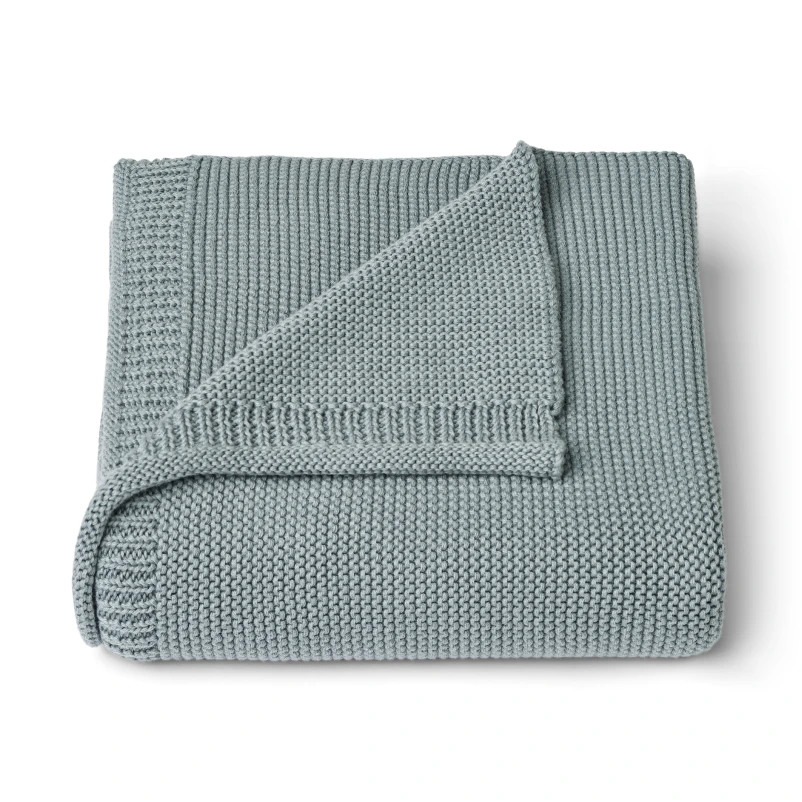 Liewood Kara Baby Knitted Blanket Blue Fog 2 Liewood Kara Baby Knitted Blanket Blue Fog - Image 2
