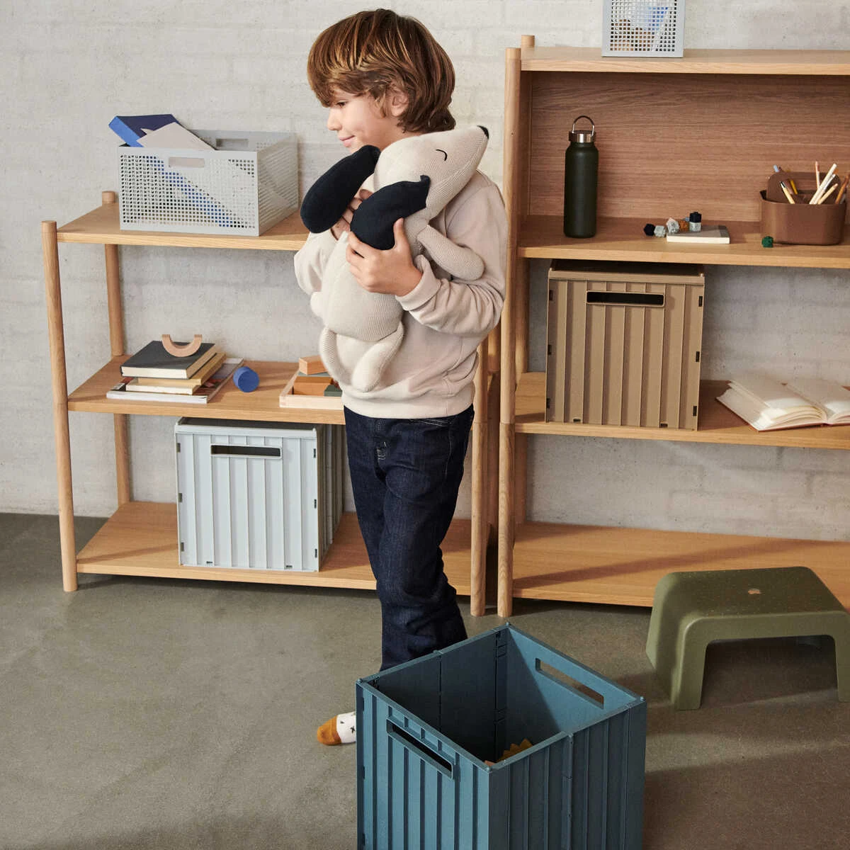 Liewood Elijah Storage Box With Lid - Cloud Blue 4 Liewood Elijah Storage Box With Lid - Cloud Blue - Image 4