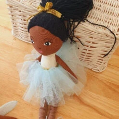 Philly & Friends Philly Ballerina Doll - Handmade Linen -Baby Product Store Philly Black Ballerina Doll Black Fairy Doll black doll 10