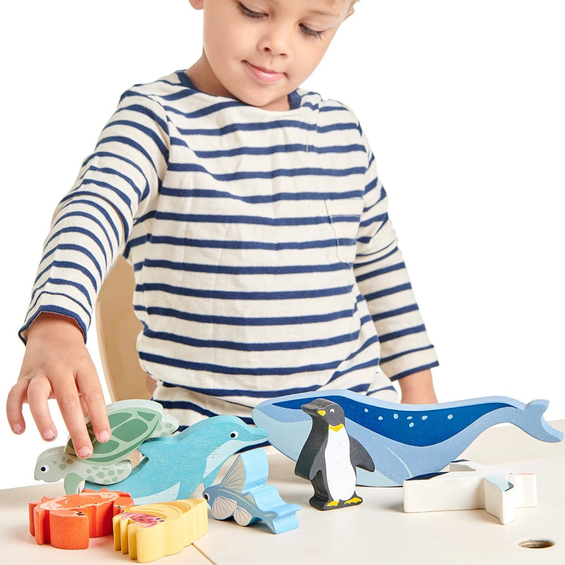 Tender Leaf Toys 10 Wooden Coastal Creatures Set / Shelf 2 Tender Leaf Toys 10 Wooden Coastal Creatures Set / Shelf - Image 2