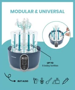 Babymoov Turbo Pure Steriliser And Bottle Dryer - Blue -Baby Product Store babymoov babymoov turbo pure steriliser and bottle dryer blue 33002899767461