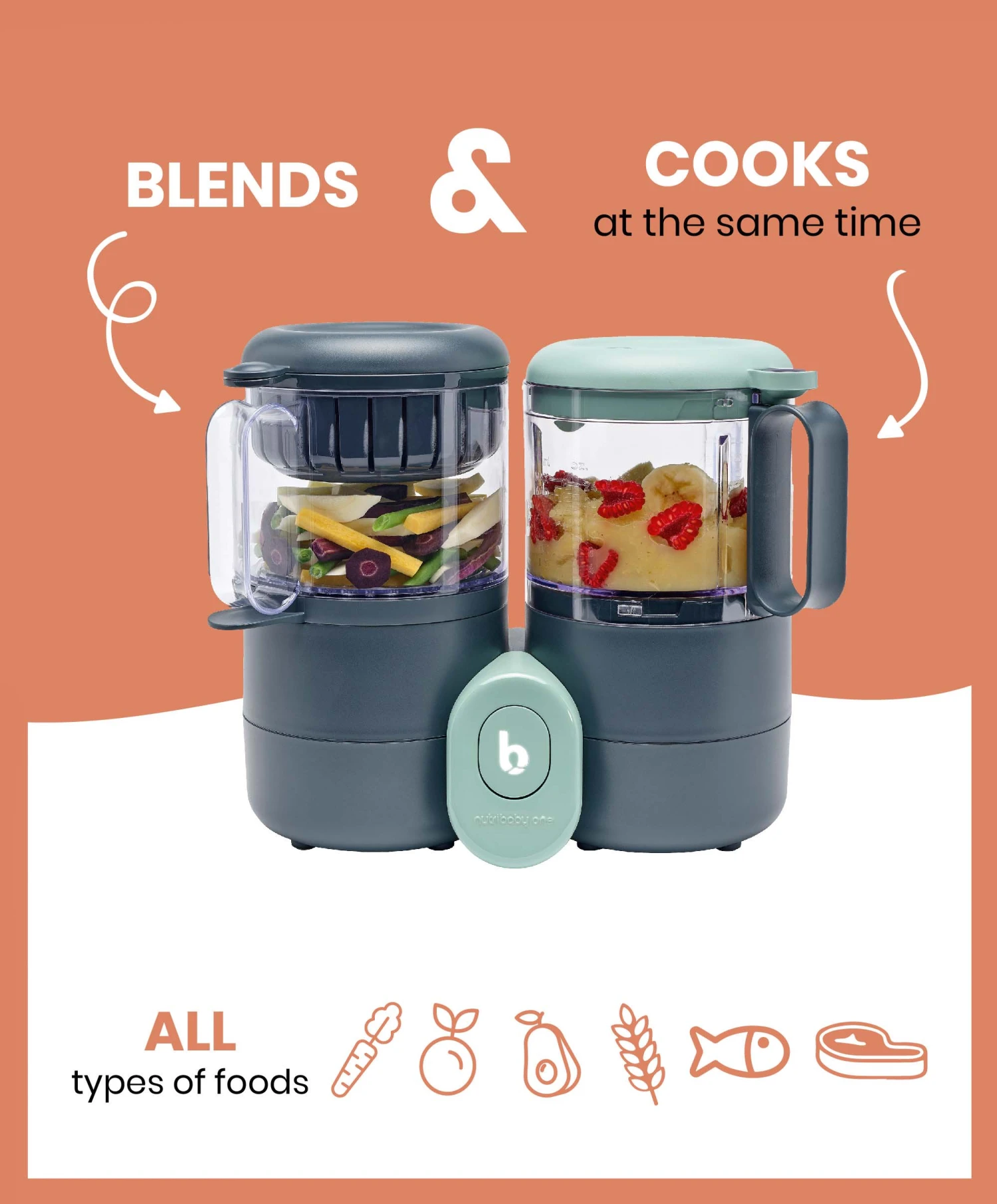 BabyMoov Nutribaby One 4-in-1 Baby Food Processor - Grey 3 BabyMoov Nutribaby One 4-in-1 Baby Food Processor - Grey - Image 3