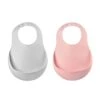 Beaba Set Of 2 Silicone Bibs - Grey/Pink