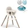 Juice Highchair & Beaba Silicone Meal Set With Bibs Bundle - Croissant/Jungle