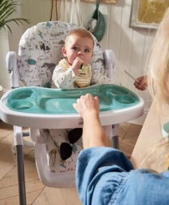 Snax Happy Planet Highchair & Beaba Meal Set With Silicone Bibs - Jungle/Blue -Baby Product Store beaba snax highchair beaba meal set with silicone bibs 34513256251557