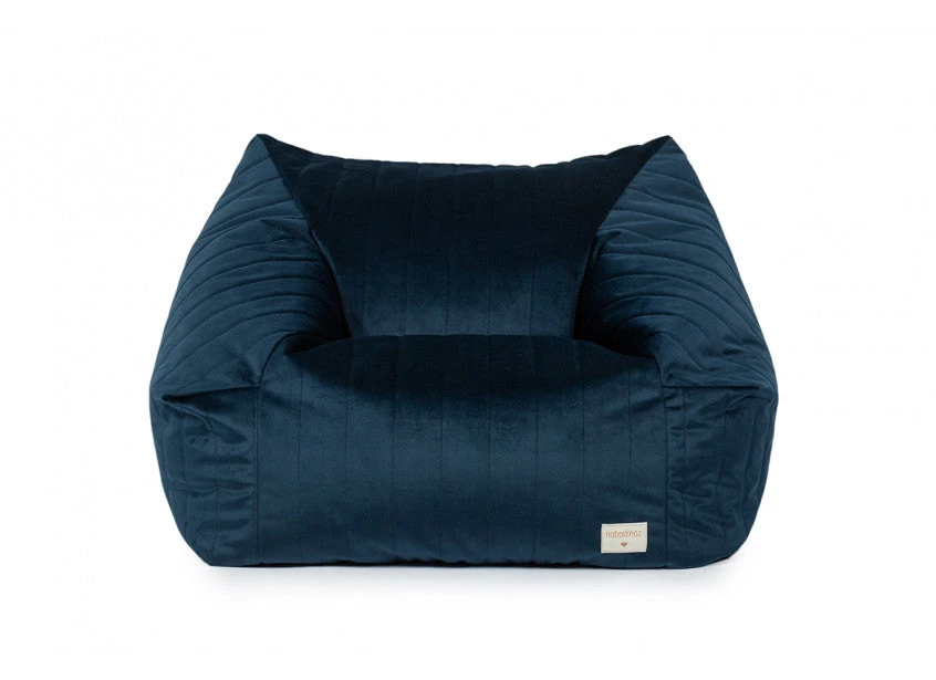 Nobodinoz Velvet Chelsea Bean Bag Chair - Night Blue 2 Nobodinoz Velvet Chelsea Bean Bag Chair - Night Blue - Image 2