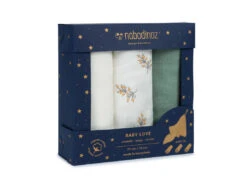 Nobodinoz 3U Baby Love Swaddle - Flore (Pack-3)