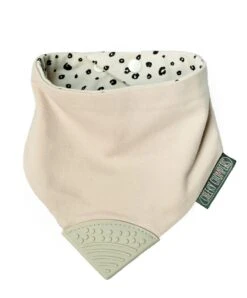 Neckerchew Teething Dribble Bib - Leopard Spot -Baby Product Store cheeky chompers neckerchew teething dribble bib leopard spot 33671223902373