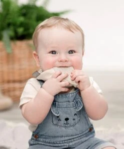 Neckerchew Teething Dribble Bib - Leopard Spot -Baby Product Store cheeky chompers neckerchew teething dribble bib leopard spot 33671224426661