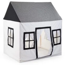 Childhome Cotton Big House Playhouse - Black & White