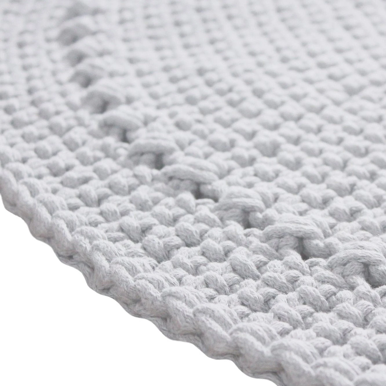 Zuri House Crochet Rug Nebo - Light Grey 2 Zuri House Crochet Rug Nebo - Light Grey - Image 2