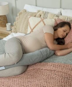 Dreamgenii Pregnancy Support & Feeding Pillow - Grey Marl