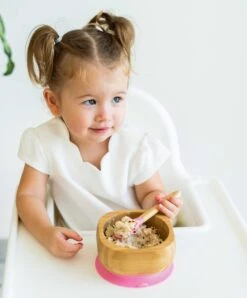 Eco Rascals Bowl & Spoon Set - Pink -Baby Product Store eco rascals baby weaning eco rascals bowl spoon set pink 34530022129829