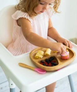 Eco Rascals Toddler Plate - Pink -Baby Product Store eco rascals baby weaning eco rascals toddler plate pink 34530041168037