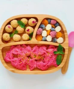 Eco Rascals Toddler Plate - Pink -Baby Product Store eco rascals baby weaning eco rascals toddler plate pink 34530041364645