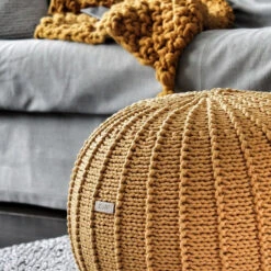 Zuri House Knitted Pouffe (Medium) - Mustard -Baby Product Store f4584c5c e8c0 4052 9e07 28f6bbb7f08e