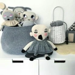 Zuri House Crochet Basket (Large) - Dark Grey -Baby Product Store large basket dark grey 276242