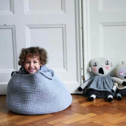 Zuri House Crochet Basket (Large) - Dark Grey -Baby Product Store large basket dark grey 542572