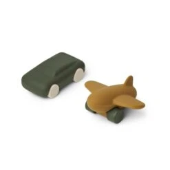 Liewood Kevin Car And Airplane Toys (2 Pack) - Hunter Green/Olive Green Mix