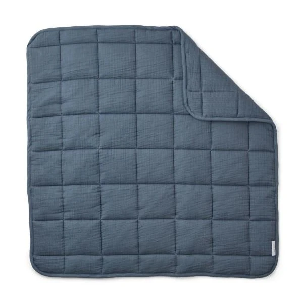 Liewood Mette Quilted Blanket In Blue Wave 2 Liewood Mette Quilted Blanket In Blue Wave - Image 2