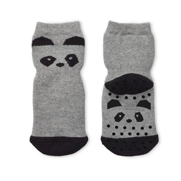 Liewood Nellie / Anti Slip Socks - Panda Grey Melange (2 Pack) 1 Liewood Nellie / Anti Slip Socks - Panda Grey Melange (2 Pack)