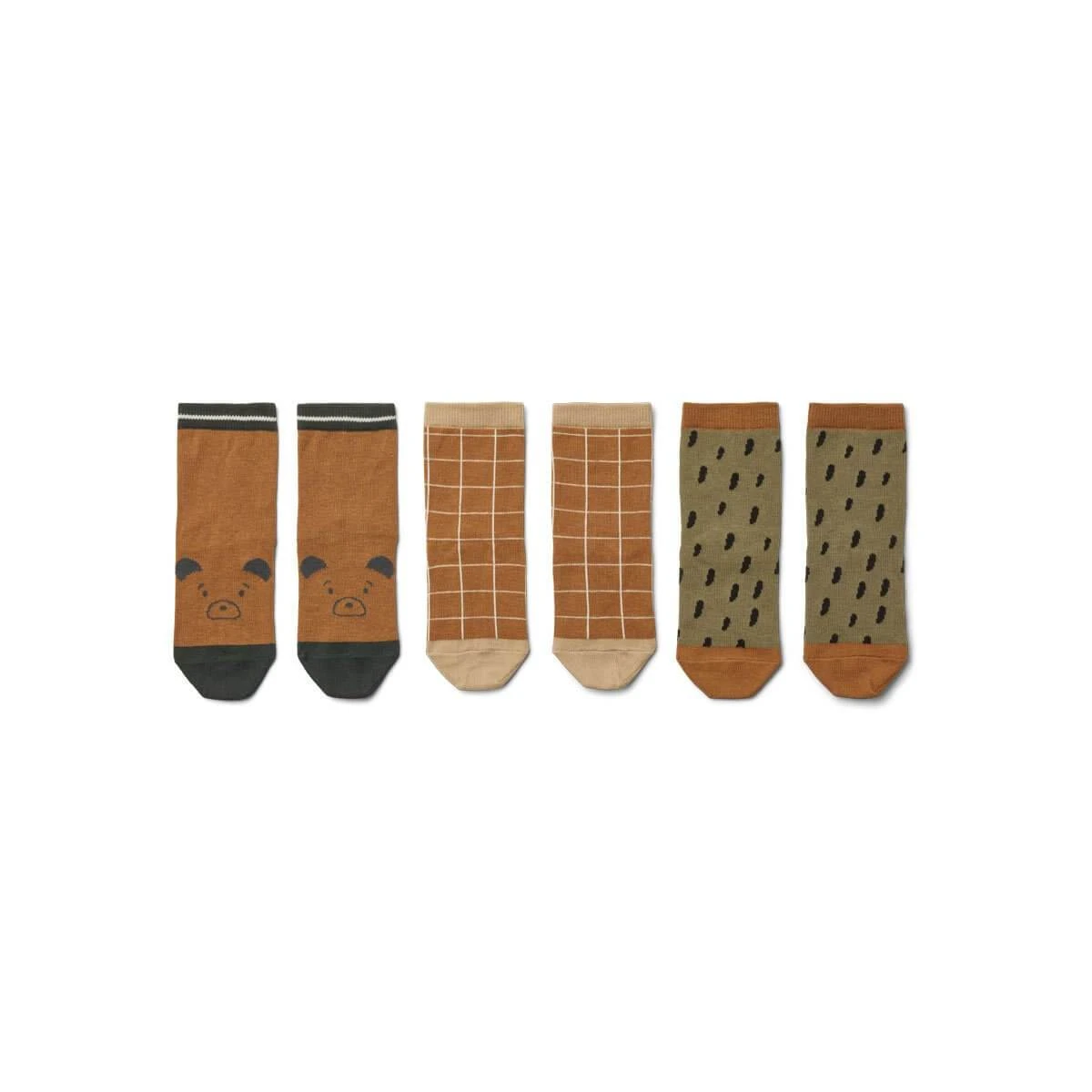 Liewood Silas Socks (Pack-3) - Golden Caramel Multi Mix 2 Liewood Silas Socks (Pack-3) - Golden Caramel Multi Mix - Image 2
