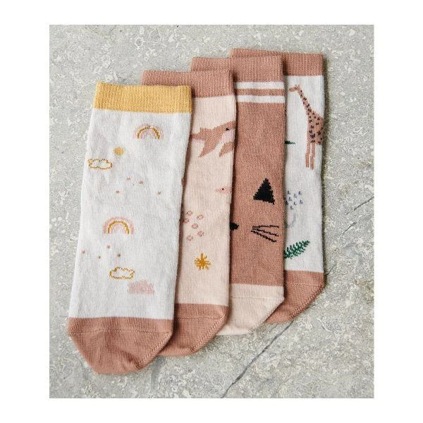 Liewood Silas Socks In Safari Rose Mix (4 Pack) 2 Liewood Silas Socks In Safari Rose Mix (4 Pack) - Image 2