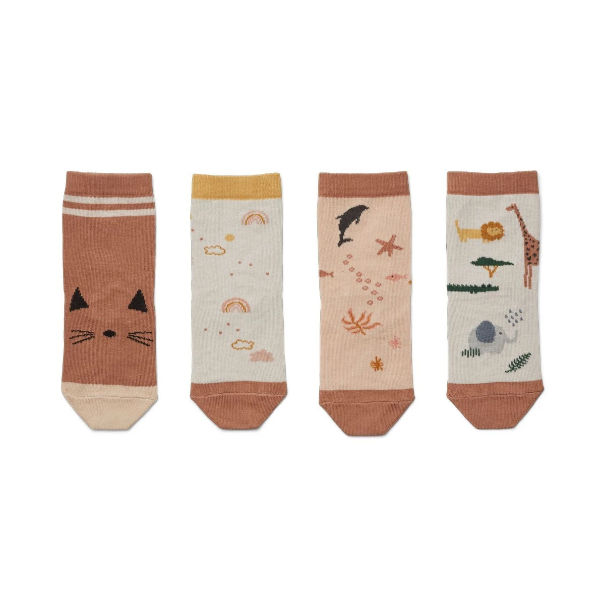Liewood Silas Socks In Safari Rose Mix (4 Pack) 1 Liewood Silas Socks In Safari Rose Mix (4 Pack)