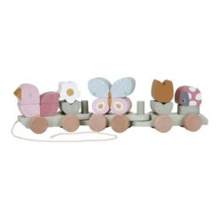 Little Dutch Wooden Blocks Train - Flowers & Butterflies