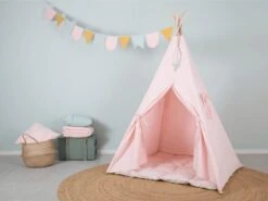 Little Dutch Play Tent Pink (Incl. Bunting & Playmat) -Baby Product Store little dutch teepee pink incl bunting playmat 339669