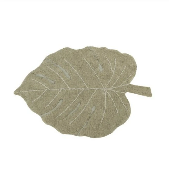 Lorena Canals Washable Rug Monstera Leaf - Olive 1 Lorena Canals Washable Rug Monstera Leaf - Olive