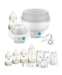MAM Baby 6-in-1 Electric Steriliser & Small Bottle Starter Bundle - Ivory White
