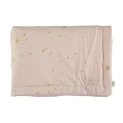 Nobodinoz Laponia Small Blanket In Gold Stella/Dream Pink