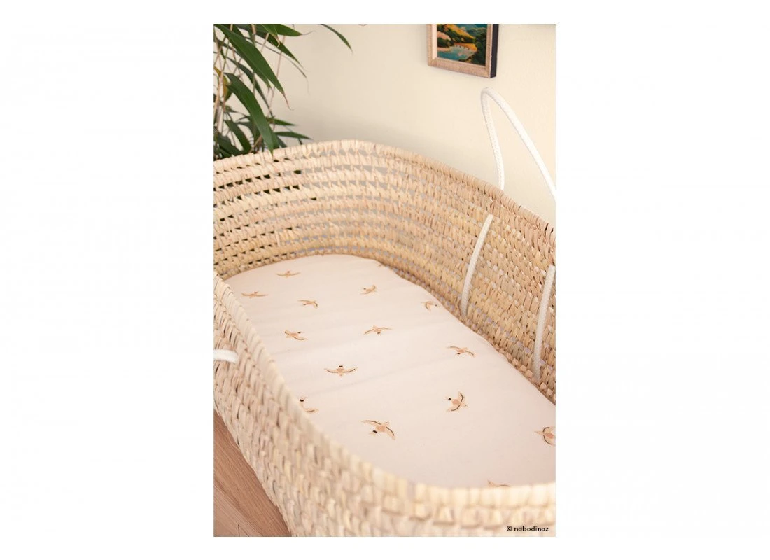 Nobodinoz Melody Fitted Sheet (Crib/Snuzpod Size)- Haiku Birds 2 Nobodinoz Melody Fitted Sheet (Crib/Snuzpod Size)- Haiku Birds - Image 2