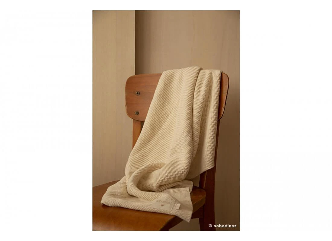 Nobodinoz So Natural Knit Blanket - Natural 5 Nobodinoz So Natural Knit Blanket - Natural - Image 5