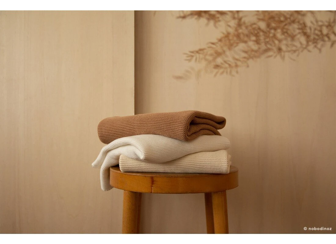 Nobodinoz So Natural Knit Blanket - Natural 3 Nobodinoz So Natural Knit Blanket - Natural - Image 3