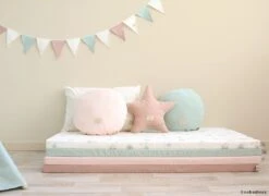 Nobodinoz St Barth Mattress In White Bubble / Aqua