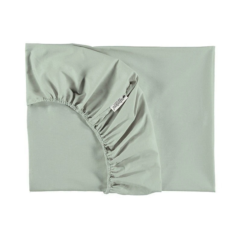 Nobodinoz Tibet Fitted Sheet In Aqua (2 Sizes) 1 Nobodinoz Tibet Fitted Sheet In Aqua (2 Sizes)