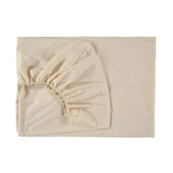 Nobodinoz Tibet Fitted Sheet - Honey Sweet Dots Natural (2 Sizes)