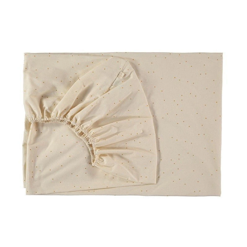 Nobodinoz Tibet Fitted Sheet - Honey Sweet Dots Natural (2 Sizes) 1 Nobodinoz Tibet Fitted Sheet - Honey Sweet Dots Natural (2 Sizes)