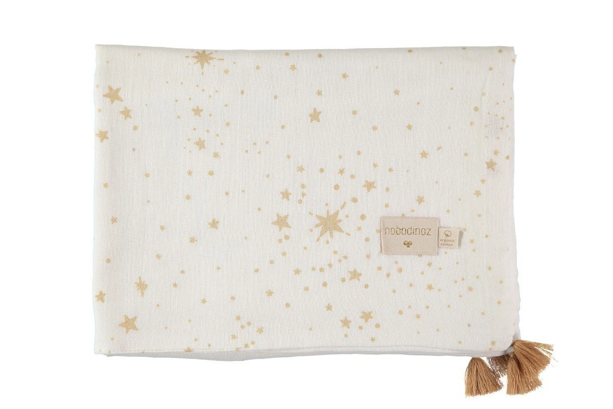 Nobodinoz Treasure Summer Blanket - Gold Stella 2 Nobodinoz Treasure Summer Blanket - Gold Stella - Image 2