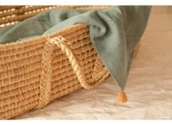 Nobodinoz Treasure Summer Blanket - Toffee Sweet Dots / Eden Green -Baby Product Store nobodinoz treasure summer blanket toffee sweet dots eden green 943618
