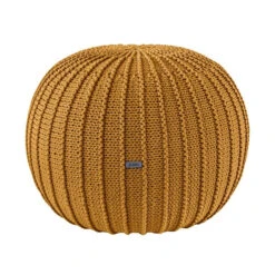 Zuri House Knitted Pouffe (Medium) - Mustard